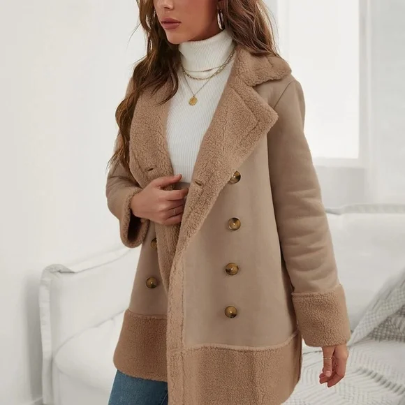 Cozy Teddy Button up Oversized Jacket Coat - Picture 5 of 6